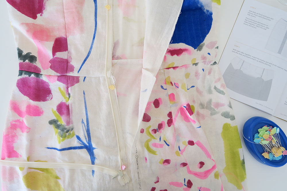 Pin the zip on the left-hand side