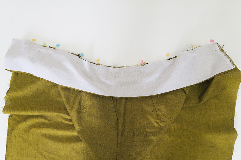 Pin the waistband in place