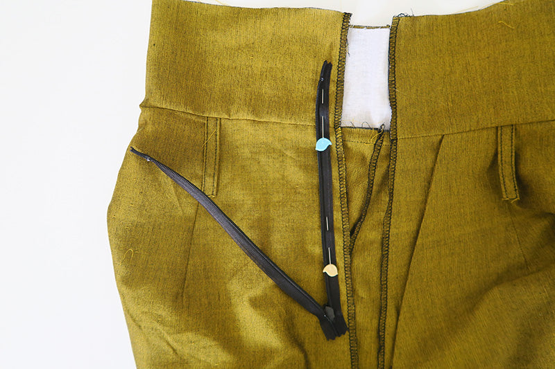 Pin the zip in place