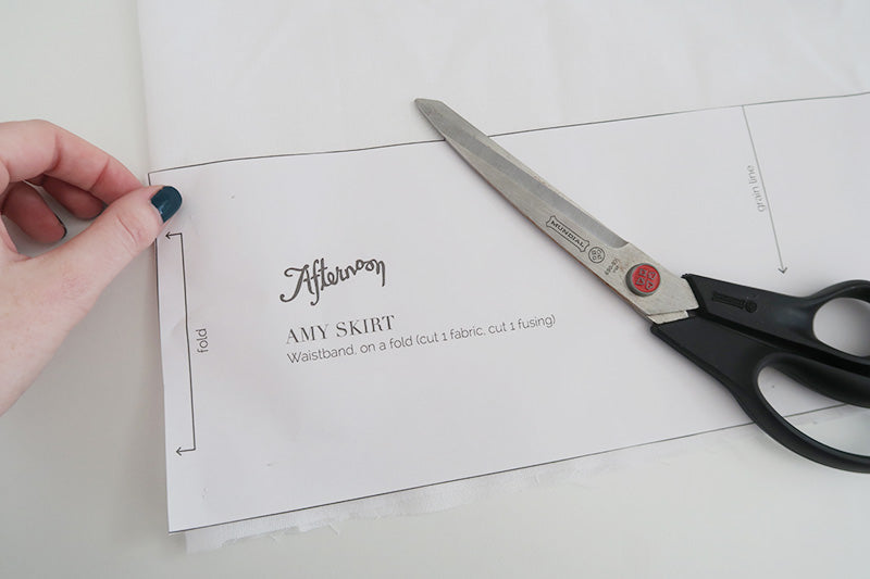 Cut a second waistband piece from fusible interfacing