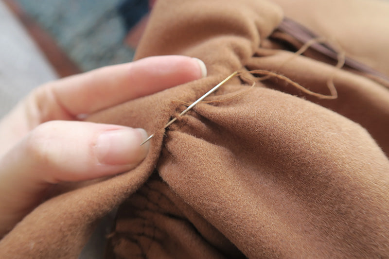 Slipstitch waistband closed