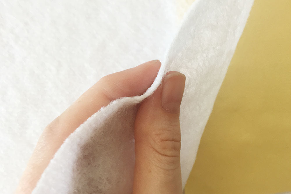 Thickness of the batting from the side