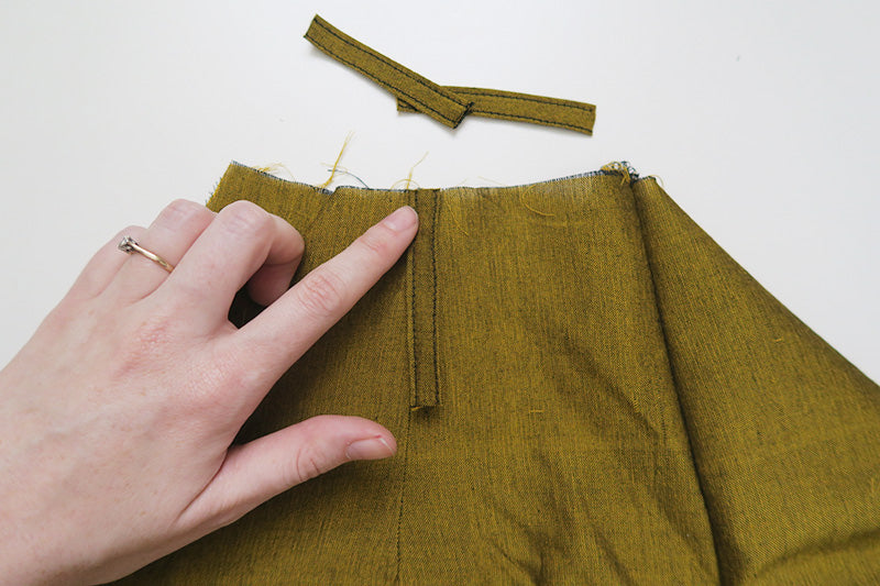 Place loops onto right side of shorts