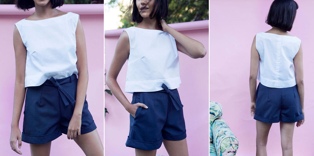 Fern shorts front, side and back