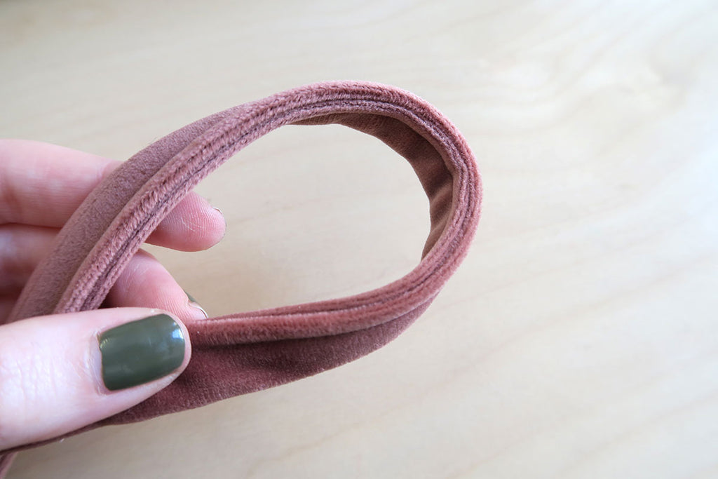 Finished, top stitched strap