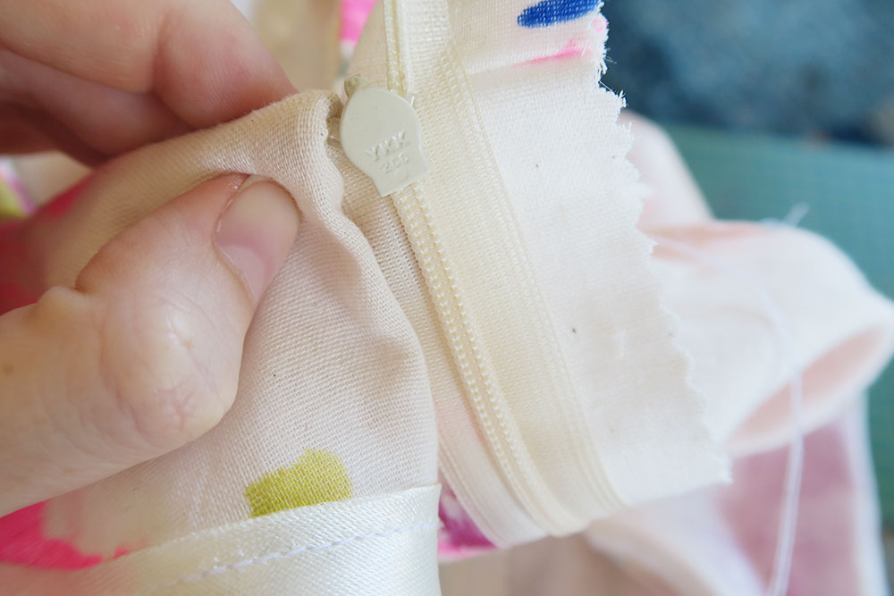 Fold the facing over