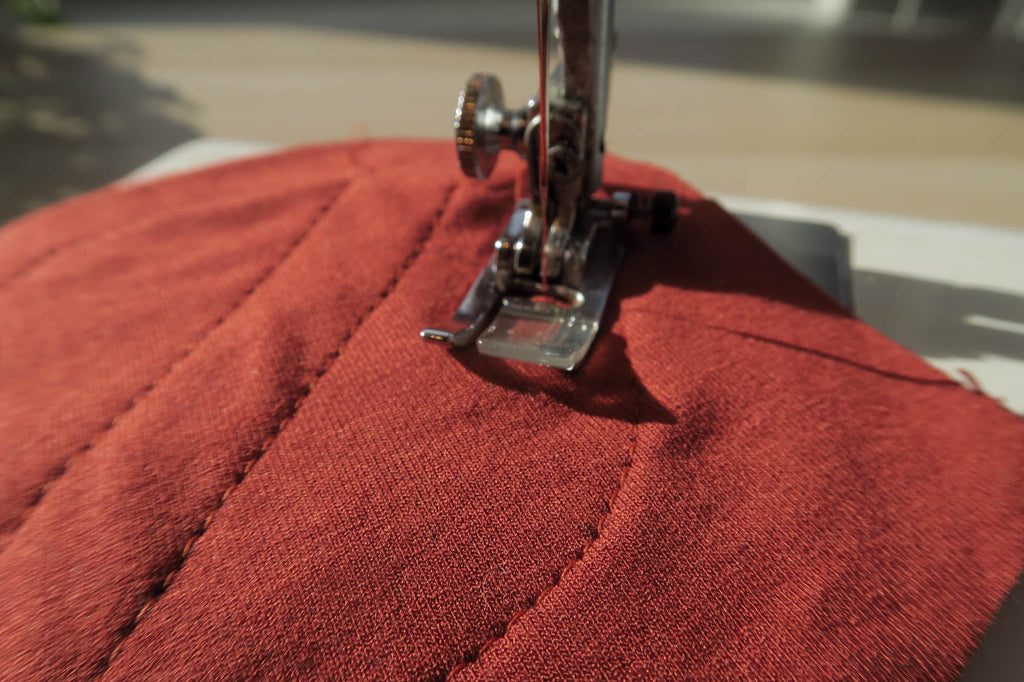 Top stitch diagonal lines