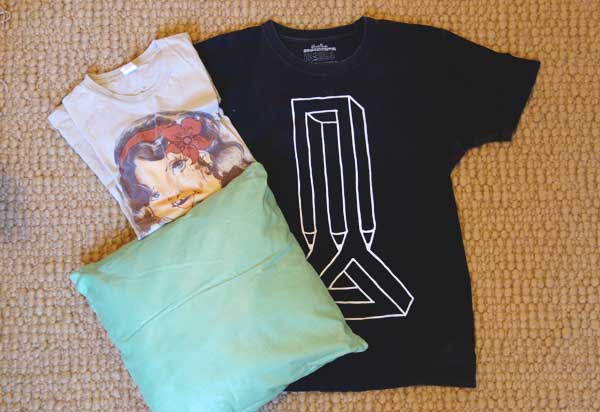 Old tees and a cushion inner