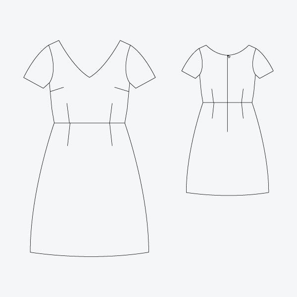 Michele dress technical drawing