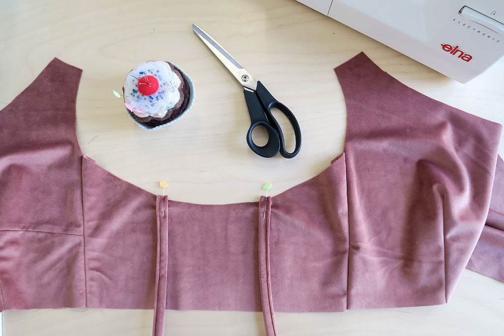 Place bodice face up