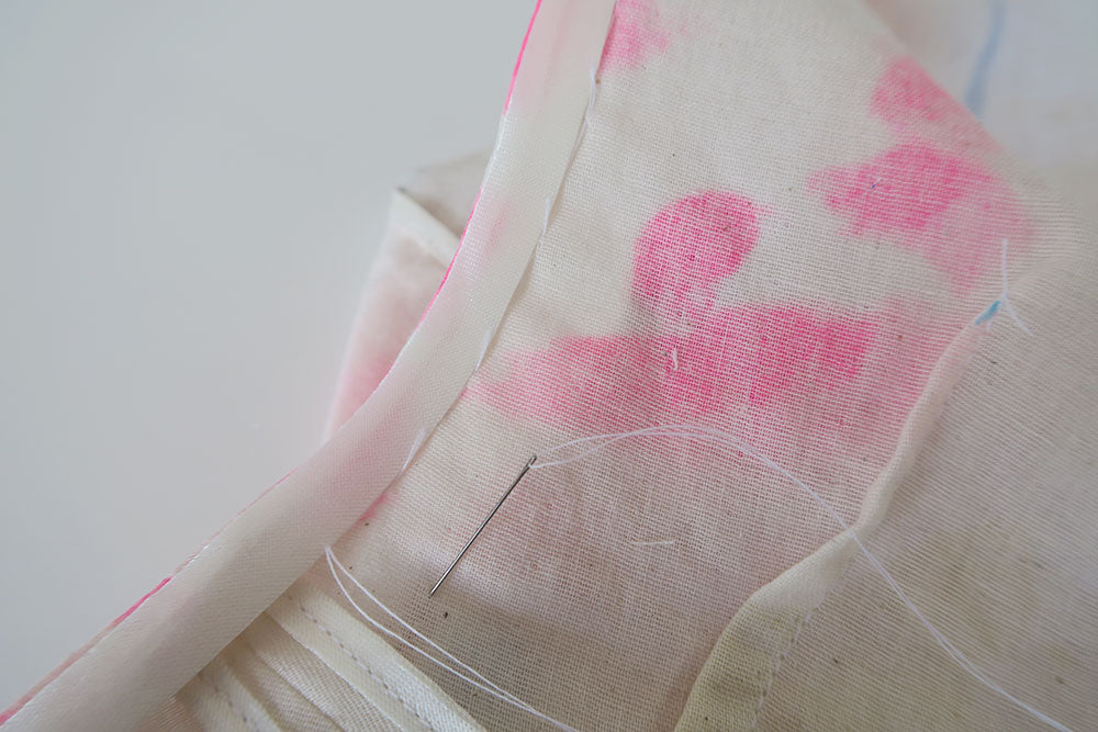 Slip stitch from the inside of the work