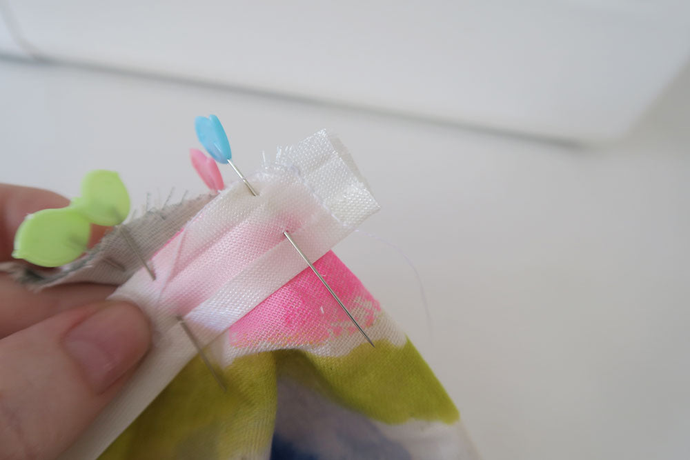 Stitch and trim the bias tape