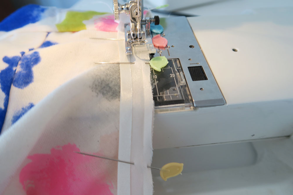 Sew the binding in place