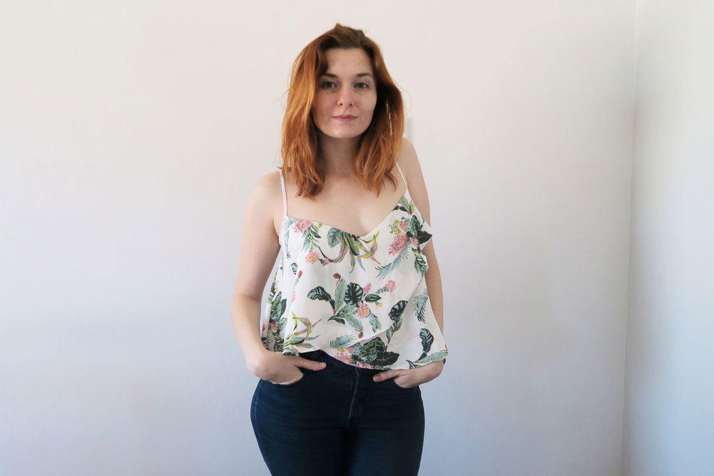 Tropical ruffle blouse